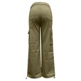thumbnail image 5 of Lmnyox Straight Leg Cargo Pants for Women Fashion Casual High Waist Pocket Trousers Fall Trendy Lounge Pants, 5 of 5