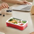 thumbnail image 4 of Hiroekza Bento Lunch Box Japanese Style Large Capacity Compartmentalized Microwave-Safe with Utensils for Women Mens Office Work Sealed Salad Container Red, 4 of 6
