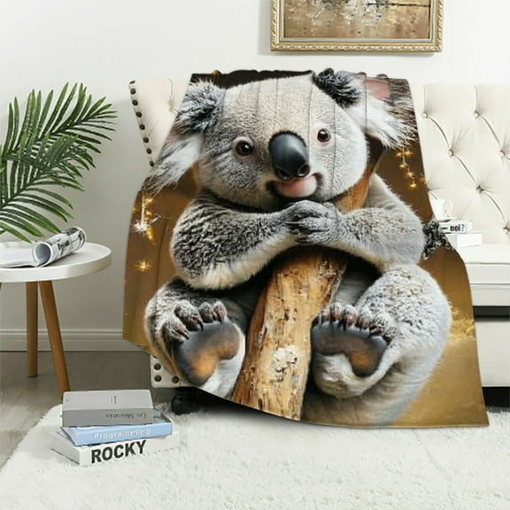 koala bear wood Blanket Exquisite gifts, Lightweight Soft Blanket for All Seasons