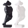 thumbnail image 5 of Creative Abstract Men Figurine Sculptures, Keep Silence Statue, Thinker Statue, Office Home Decor (Black), 5 of 5