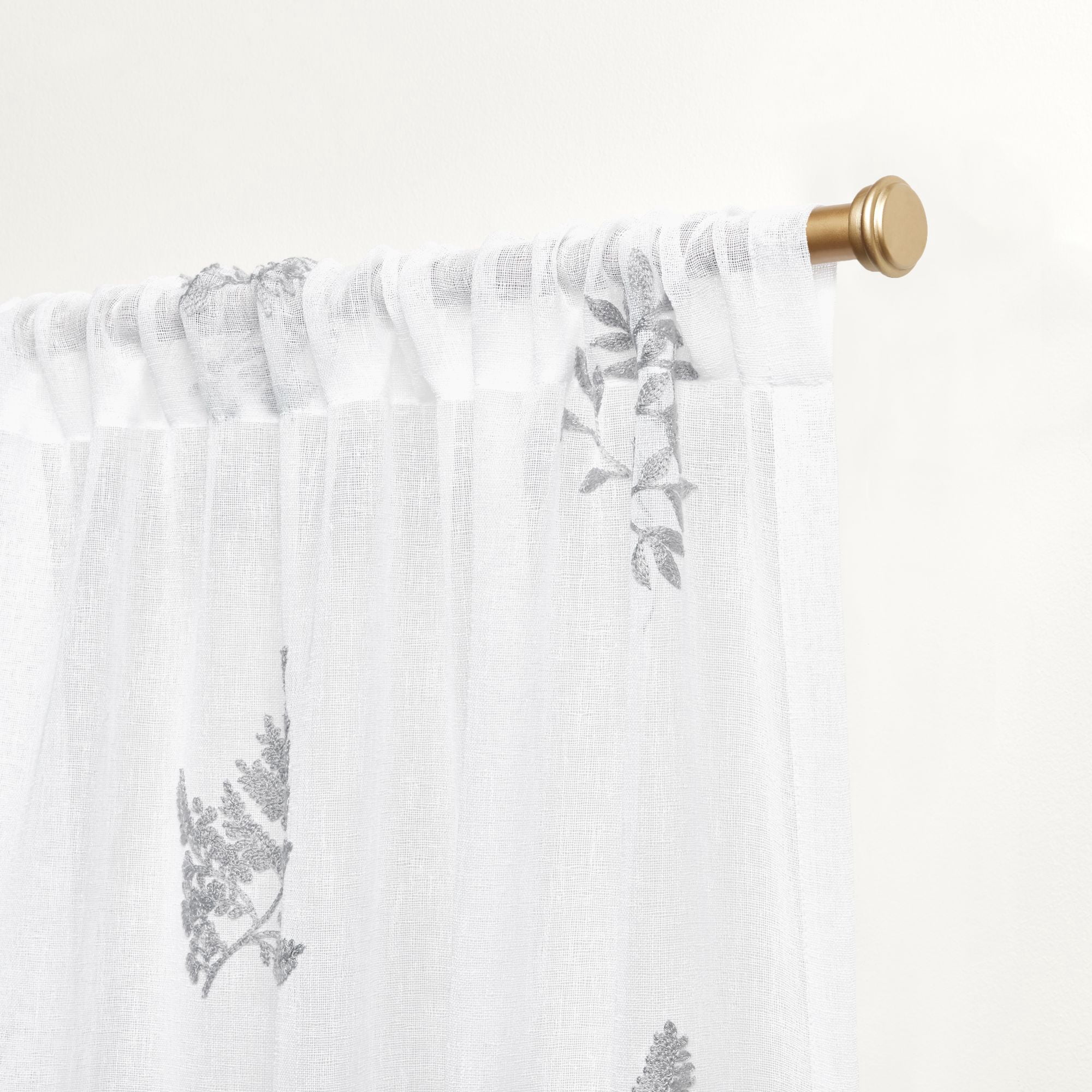 Nicole Miller New York Mabel Sheer Rod Pocket Curtain Panels, 54"x96", Grey, Set of 2