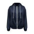 thumbnail image 2 of Zip Up Hoodie Women Plain Fleece Lined Sweatshirts Autumn/Fall Hooded Jackets Solid Color Sweatshirtss Long Sleeve Tops Casual Sweaters Sportswear Lightweight Hoody with Pockets Size 8-16, 2 of 3