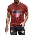 thumbnail image 2 of UVEASISHA American Flag Shirts Men Big and Tall 4th of July T Shirt Novelty Heart Print Patriotic Tshirt Independence Day Casual Crewneck Tees Red XXL, 2 of 5