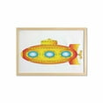 thumbnail image 1 of Yellow Submarine Wall Art with Frame, Sea Theme a Submarine on the White Background Illustration Print, Printed Fabric Poster for Bathroom Living Room, 35" x 23", Orange and Yellow, by Ambesonne, 1 of 2