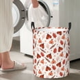 thumbnail image 5 of Sikiie Autumn Brown Butterfly Print Round Dirty Clothes Basket, Waterproof Standing Foldable Storage Basket, for Laundry Room, Bedroom, Bathroom Storage-Small, 5 of 6