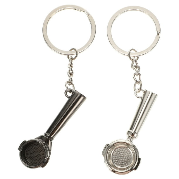 ColoMX 2pcs bolsa clave clave colgante llave anillos series de café llavero accesorio creativo