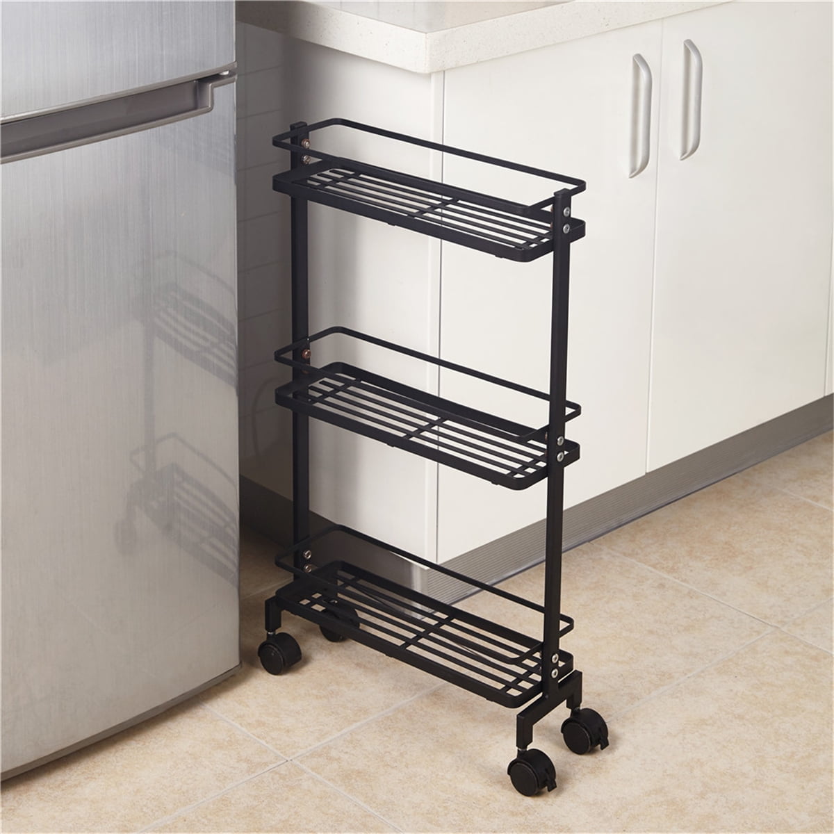 3 Tier Slide Out Multi Storage Bottom PullOut Storage Tower W