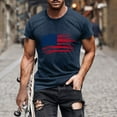 thumbnail image 2 of Jinhomg Mens Short Sleeve Athletic T Shirts Fashion American Flag Graphic Tees Muscle Fit Cotton Crew Neck Workout Running Tops Casual Comfy Summer Sportswear Navy XXXL, 2 of 6