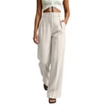 thumbnail image 2 of CQONEPT Dress Pans for Women Fashion Business Casual High Wasit Pant with Pockets Office Slacks Fall Trouser White 2XL, 2 of 6