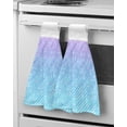 thumbnail image 2 of Towel Kitchen Cloth Cleaning Dry Quick Microfiber Cloth Hanging Bathroom Towels Hand Butterfly Sunflower Eucalyptus, 2 of 7
