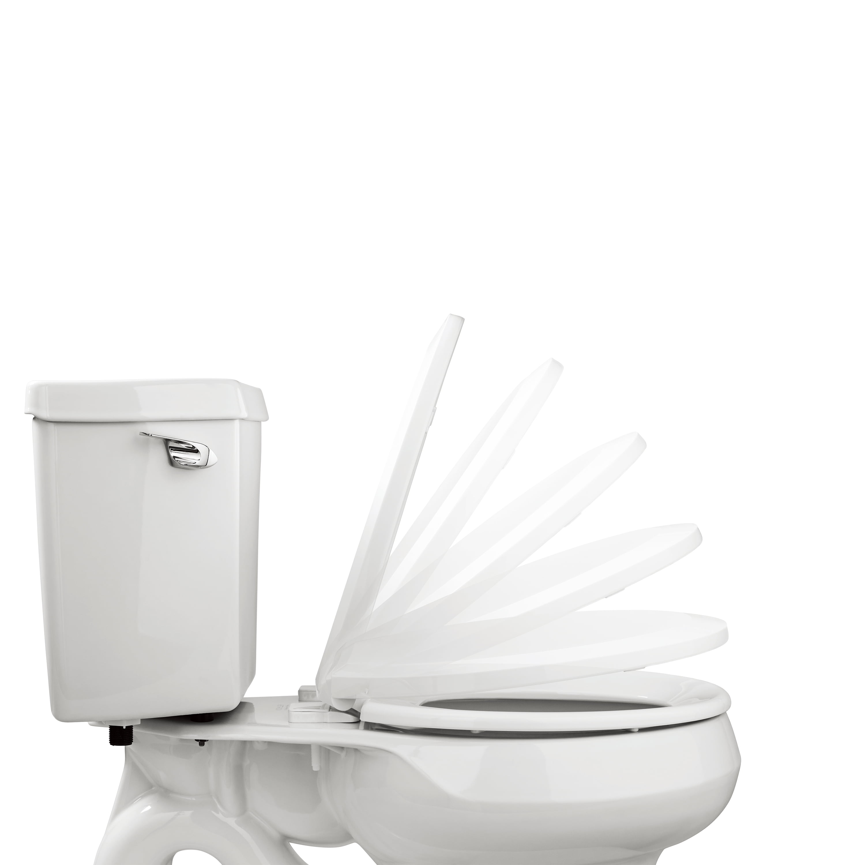 Mainstays Elongated 2-in-1 Potty Training Child/Adult Toilet Seat with Soft Close, Easy Clean, Daisy White
