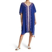Lulla Collection by Bindya BLUE Embroidered Border Tunic, US One Size
