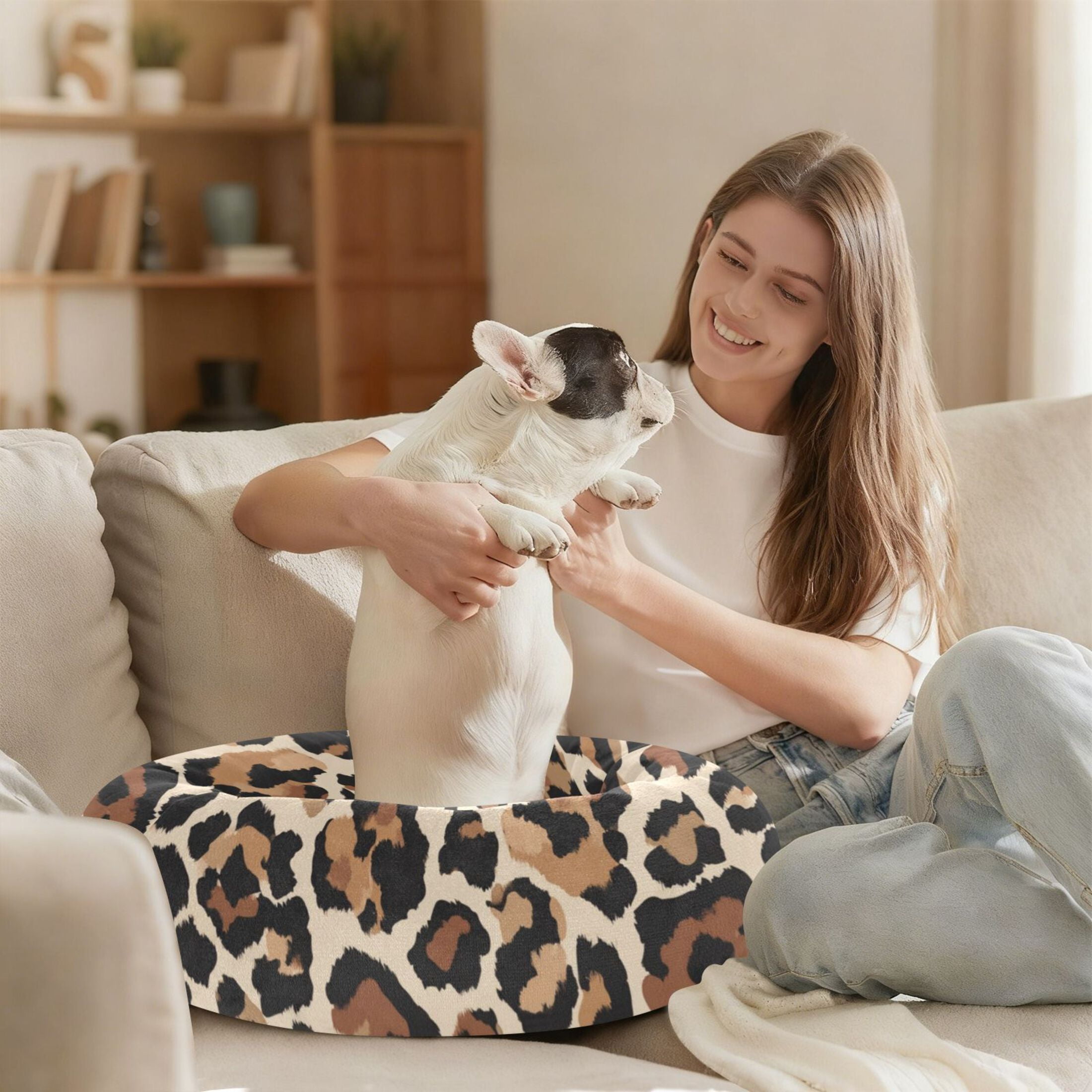 Pet Bed Pet Mat Cozy Removable & Washable Comfort For Cats And Dogs Leopard Print