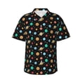 thumbnail image 1 of Balery Solar System Planets Space Camisas hawaianas de manga corta para hombre, camisas playeras de corte holgado, camisas de vacaciones con botones,Small, 1 of 7