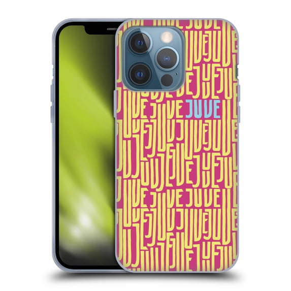 Head Case Designs Officially Licensed Juventus Football Club Patterns Text Soft Gel Case Compatible with Apple iPhone 13 Pro