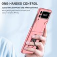 thumbnail image 5 of Allytech for Samsung Galaxy Z Flip 4 Case with Screen Protector, Kickstand Magnetic Ring Holder Rugged Anti-Slip Shockproof Case for Samsung Z Flip4 5G 2022, Pink, 5 of 10