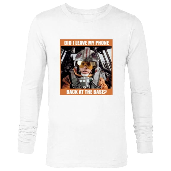 Star Wars Luke Skywalker Did I Leave My Phone Funny Meme - Long Sleeve T-Shirt for Men - Customized-White