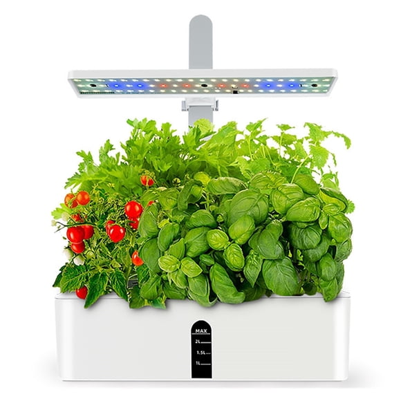 9-Pod Smart Indoor Hydroponic Garden with Auto Timer, Height Adjustable Kit
