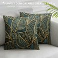 thumbnail image 3 of ARISTURING  Decorative Throw Pillow Covers, Green Gold Leaves Fall Couch Pillow Covers for Sofa, 3 of 5