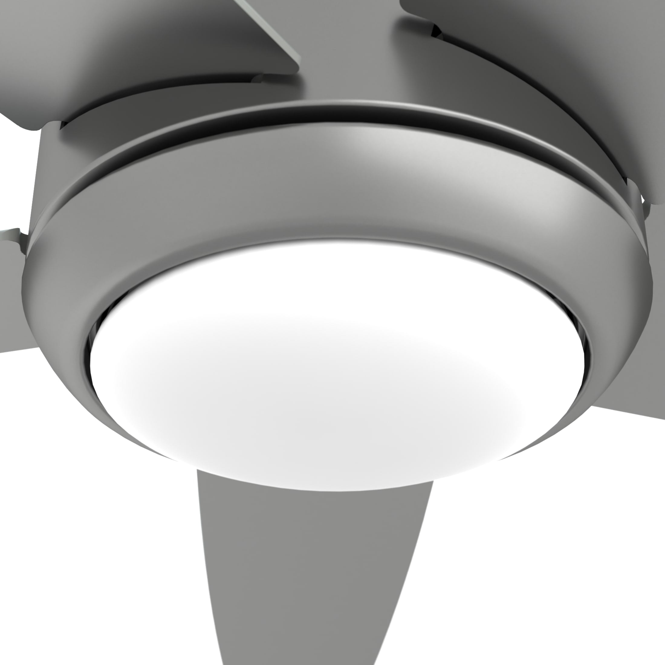 Hunter 52 inch Indoor Ceiling Fan with LED Light and Remote Control - Standard Mount Ceiling Fan, 5 Blades, For Bedroom, Living Room, or Kitchen, Quiet - Zayden 51696, Matte Silver