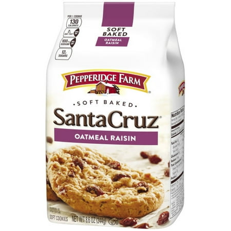 (2 Pack) Pepperidge Farm Santa Cruz Soft Baked Oatmeal Raisin Cookies, 8.6 oz. (Best Soft Oatmeal Raisin Cookies)