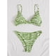 thumbnail image 4 of Gibobby Trajes de Baño para Mujer Floral Push-Up Traje de baño Traje de baño Bikini Estampado Conjunto Mujeres Acolchado Ropa de playa Trajes de baño Tan(Verde,M), 4 of 5