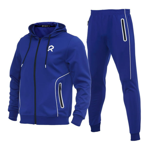 WearLink Men's 2 Piece Set Zip Athletic Running Jogging Sweatsuits Outfits(Blue,4XL) - Walmart.com