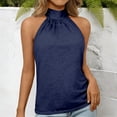 thumbnail image 4 of Womens Tops Fashion Summer Tops Casual Top High Neck Sleeveless Tshirt Beach Vacation Loose Fit Shirt, 4 of 6