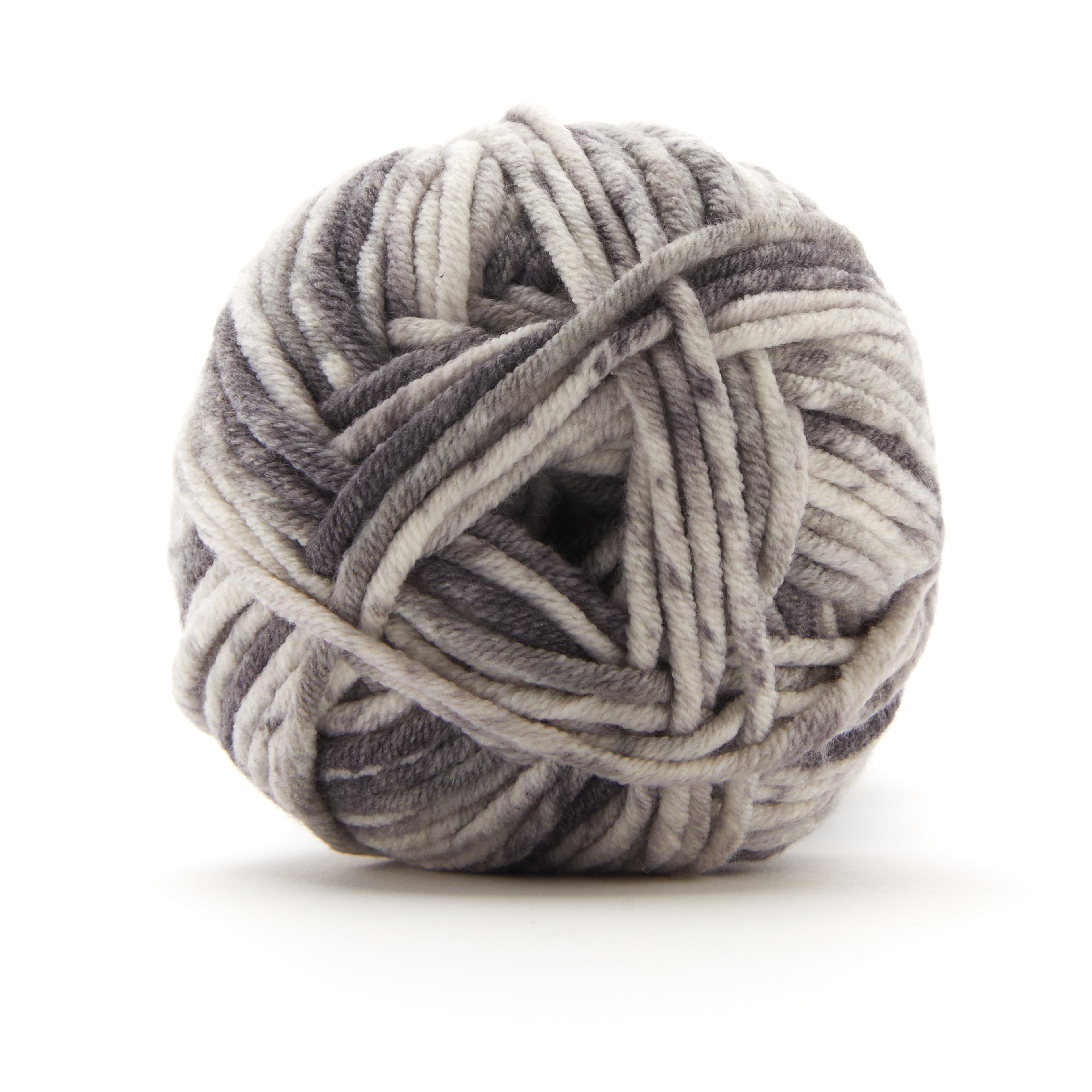 Bulky Twist Multi Yarn by Loops & Threads - Yarn for Knitting - Crochet - Weaving - and Arts & Crafts - Gray - Cotton Blend - 2.9 oz