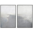 thumbnail image 3 of PixonSign Framed Wall Art Set Abstract Gray Ocean Wave Beach Landscape Canvas Prints Coastal Cottage Seascape Modern Art Decorative Minimal for Living Room, Bedroom, Office - 16"x24"x2 White, 3 of 5