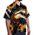 thumbnail image 2 of Crocodile Starry Sky Sunflower Men's Short Sleeve Beach Shirts, Casual Printed Button Down, Summer Unisex Spread Collar Tops, 2 of 6