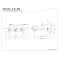 thumbnail image 5 of Kingston Brass KS3127KL Whitaker Double-Handle Wall Mount Bathroom Faucet, Brushed Brass, 5 of 8