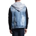 thumbnail image 2 of G-Style USA Men's Detachable Hood Denim Jean Vest DK108 - INDIGO - Large, 2 of 8