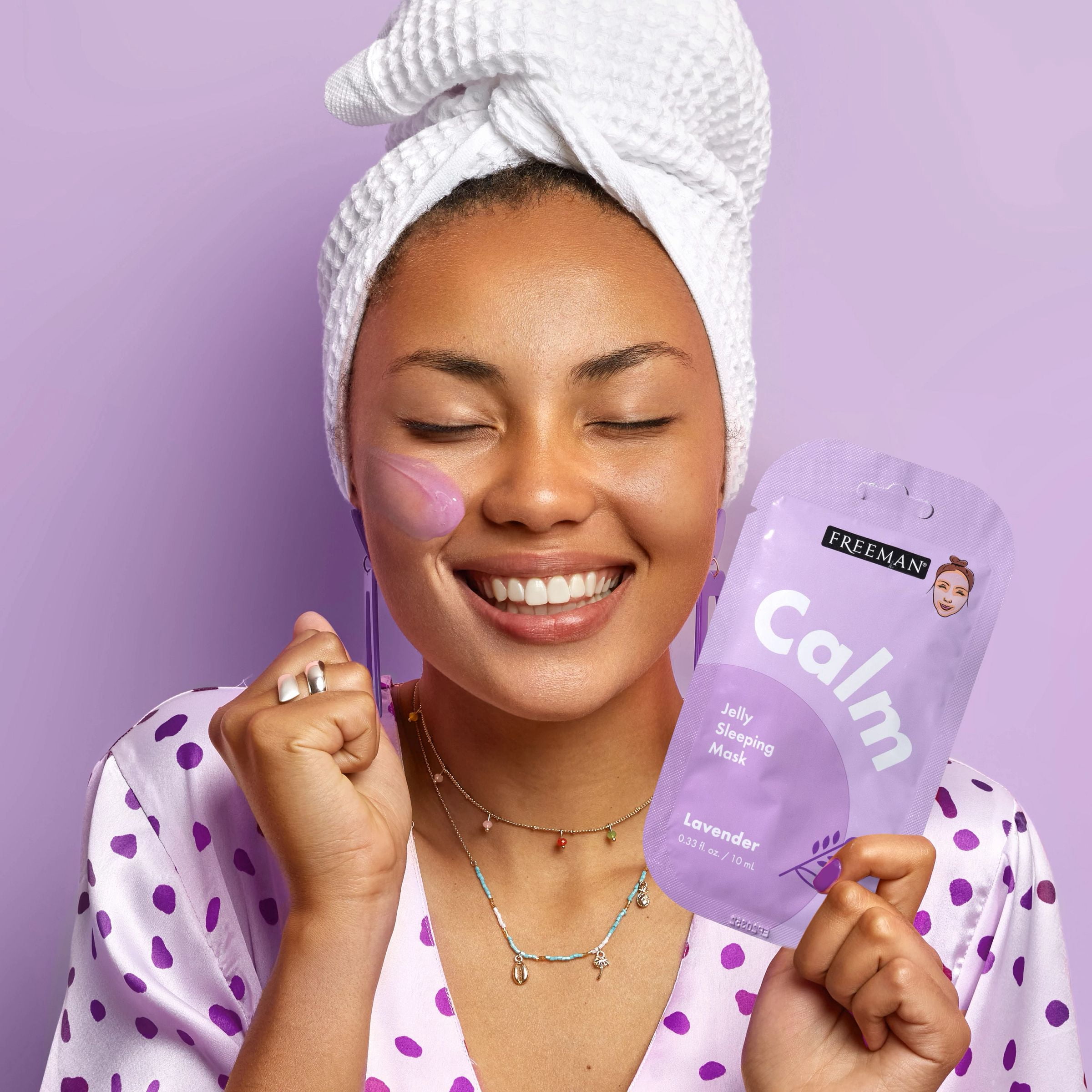 Freeman Calm Jelly Sleeping Facial Mask, Wash-off, for All Skin Types, 0.33 fl. oz., 2 Pack