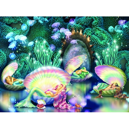 SUNSOUT INC - Sleeping Mermaids - 1000 pc Jigsaw Puzzle by Artist: Zorina Baldescu - Finished Size 20" x 27" - MPN# 75024