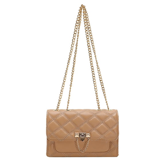 Small Purses and Handbags for Women, Shoulder Bags Crossbody Bags for Women with Metal Strap-Khaki