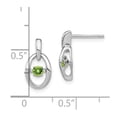 thumbnail image 2 of White Sterling Silver Earring Birthstone (08) August Women'S Peridot Round Green 14 mm 7.5, 2 of 2