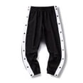 thumbnail image 1 of Langgg Basketball training pants, ice silk button up pants, breasted sweatpants, 1 of 2