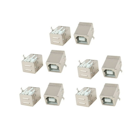Single Pin Socket - Unique Bargains 10pcs Single Port Right Angle 4 Pin Plug USB B Female Jack Socket