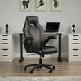 thumbnail image 4 of OFM Essentials Collection High-Back Racing Style Bonded Leather Gaming Chair, in Gray (ESS-3086-GRY), 4 of 13