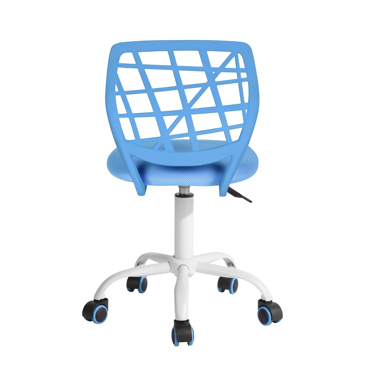 Homy Casa Teen Desk Chair, Adjustable Swivel Study Chair with Wheels, Ergonomic Backrest, Blue