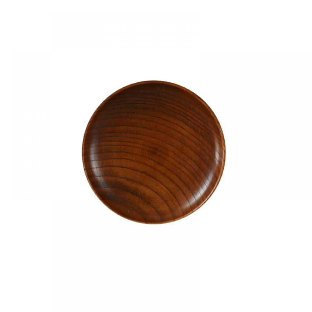 Xmarks Wood Dinner Plates, 5 Inch Round Wood Plates, Easy Cleaning