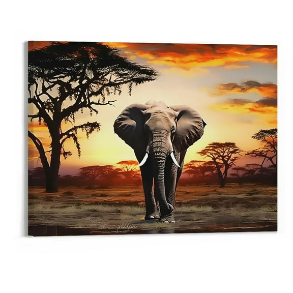 Shiartex Canvas Prints Wall Art Picture 20x16in for Living Room Bedroom Elephant 20x16in