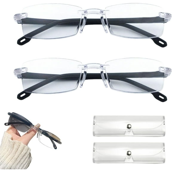 Color-Changing Anti-Blue Light Presbyopia Glasses for Men Seniors, Intelligent Zoom Anti Blue Light Presbyopia Glasses