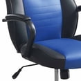 thumbnail image 3 of Rue 27 Inch Ergonomic Office Chair Faux Leather Swivel Seat Black Blue - Saltoro Sherpi, 3 of 5