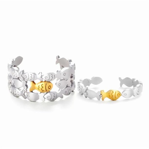 Anillos abiertos, anillos ajustables, joyas de la suerte, anillo inspirador para nadar contra la corriente para mujeres, 2 piezas