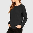 thumbnail image 2 of OGLCCG Long Sleeve Shirts for Girls Plain Crew Neck Stretchy Basic Layering Tops Lightweight Fall Winter Outfits Size 1-13 Years, 2 of 8