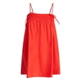 thumbnail image 5 of No Boundaries Cotton Poplin Smocked Mini Dress with Tie Straps, Women's XXS-XXL, 5 of 5