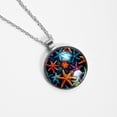 thumbnail image 4 of Starfish Glass Design Circle Pendant Necklace - Stylish Jewelry for Women, 4 of 5