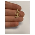 thumbnail image 3 of 10K Solid Real Yellow Gold Personalized Cursive L Initial Pendant Necklace, Available in Different Letters Charm with Diamond Cut Gifts for Her with 18" Gold Chain, 3 of 3